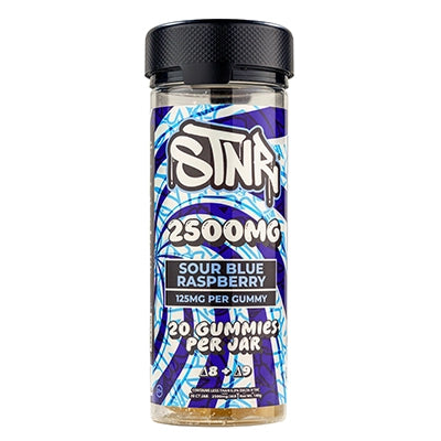 Sour Blue Raspberry 2500mg Gummies Delta 8 and Delta 9